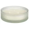 B&M Frosted 3 Wick Candle - White -Garden Furniture Shop 392776 frosted ribbed glass 3 wick candle white