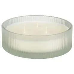 B&M Frosted 3 Wick Candle - White