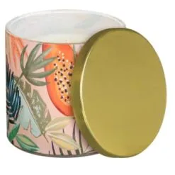 B&M Printed Candle With Gold Lid