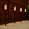 Mason & Jones - Solar Specialists Morocco Solar Powered Flame Effect Post Lights 4pk -Garden Furniture Shop 392878 4 pack morocco solar powered flame effect post lights 2
