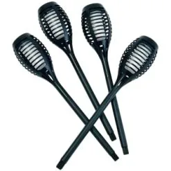 Mason & Jones - Solar Specialists Morocco Solar Powered Flame Effect Post Lights 4pk -Garden Furniture Shop 392878 4 pack morocco solar powered flame effect post lights 3