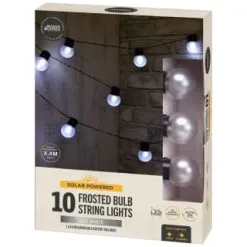 Mason & Jones - Gardening Specialists 10 Solar Frosted Bulb String Lights -Garden Furniture Shop 392909 10 solar frosted bulb string lights 21