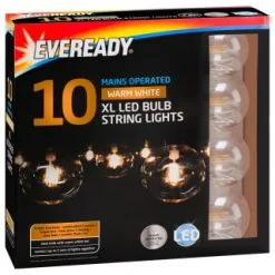 Eveready Mains Powered XL LED Bulb String Lights 10pk - Warm White -Garden Furniture Shop 392917 eveready 10 mains operated warm white xl led bulb string lights21