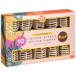 B&M 10 Solar Rattan Effect String Lights -Garden Furniture Shop 392921 10 solar rattan effect string lights 3