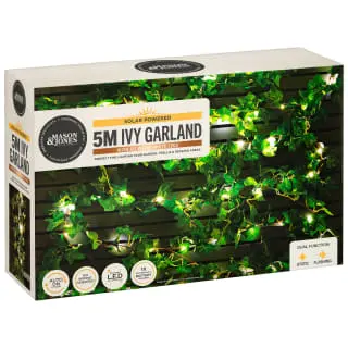 Mason & Jones - Solar Specialists Solar Powered Artificial Ivy Garland 5m 7 Mason & Jones - Solar Specialists Solar Powered Artificial Ivy Garland 5m - Image 5