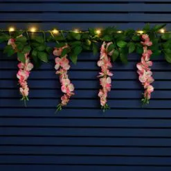 Mason & Jones - Solar Specialists Artificial Wisteria Garland With 20 Solar LEDs
