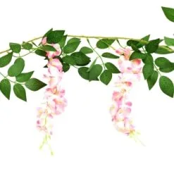Mason & Jones - Solar Specialists Artificial Wisteria Garland With 20 Solar LEDs -Garden Furniture Shop 392927 180cm artificial wisteria garland with 20 warm white solar leds 3