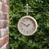 B&M Outdoor Dual Sided Station Clock - Cream -Garden Furniture Shop 392937 outdoor dual sided station clock white1