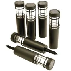 Mason & Jones - Solar Specialists Cambridge Solar Powered Tube Post Lights 6pk -Garden Furniture Shop 392998 6pk cambridge solar powered tube post lights 2