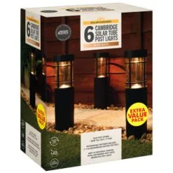 Mason & Jones - Solar Specialists Cambridge Solar Powered Tube Post Lights 6pk -Garden Furniture Shop 392998 cambridge solar powered tube post lights 6pk 3