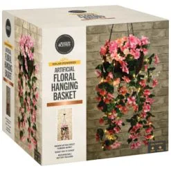 Mason & Jones - Solar Specialists Solar Powered Artificial Floral Hanging Basket -Garden Furniture Shop 393030 solar powered artificial floral hanging basket 5