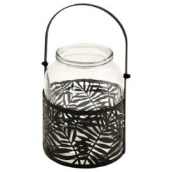 B&M Urban Eden Glass & Metal Jar - Black