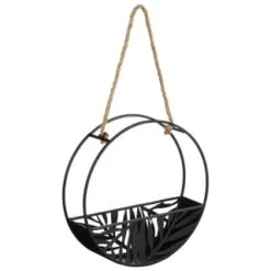 B&M Urban Eden Round Hanging Planter - Black