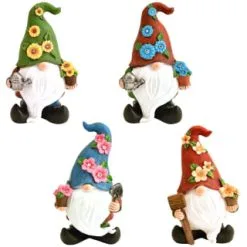 B&M Gonk Gnome Ornament With Solar Flower Hat - Blue -Garden Furniture Shop 393077 gonk gnome ornament with solar flower hat group