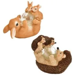 B&M Resin Rabbit Family With Solar Light -Garden Furniture Shop 393078 resin family with solar light hedgehog