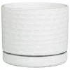 B&M White Ceramic Planter With Base Plate 1 B&M White Ceramic Planter With Base Plate -Garden Furniture Shop 393651 white ceramic planter with base plate 2
