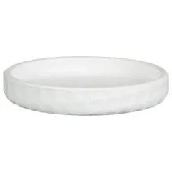 B&M White Ceramic Planter With Base Plate -Garden Furniture Shop 393651 white ceramic planter with base plate