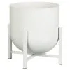 B&M White Metal Planter On Stand -Garden Furniture Shop 393654 white metal planter on stand