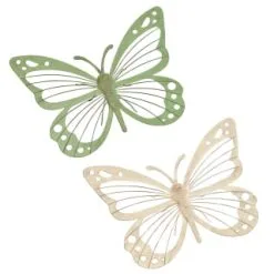 B&M Large Metal Butterfly Wall Art - Cream -Garden Furniture Shop 393683 large metal butterfly group