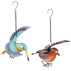 B&M Springy Hanging Bird - Brown -Garden Furniture Shop 393690 springy bird hanging group