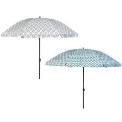 B&M Ocean Air Printed Parasol 1.8m - Geo -Garden Furniture Shop 393762 ocean air 1 8m printed parsasol group