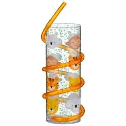 B&M Little Safari Animal Tumbler & Straw (Assorted) -Garden Furniture Shop 394235 kids animal tumbler and straw animal orange