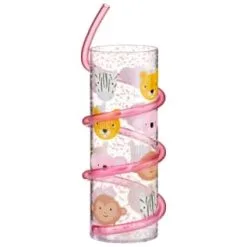 B&M Little Safari Animal Tumbler & Straw (Assorted) -Garden Furniture Shop 394235 kids animal tumbler and straw animals pink