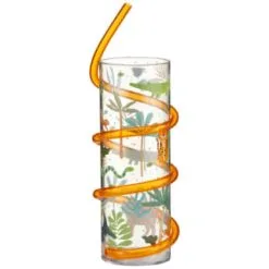 B&M Little Safari Animal Tumbler & Straw (Assorted) -Garden Furniture Shop 394235 kids animal tumbler and straw orange tiger