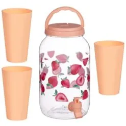 B&M Drinks Dispenser - Strawberries -Garden Furniture Shop 394274 fruit print dispenser strawberry