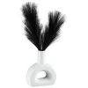 B&M Stone Rounded Vase With Black Pampas -Garden Furniture Shop 394712 stone rounded vase with black plants