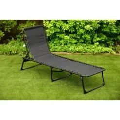 ALFRESCO LIVING Vancouver Premium 3 Position Folding Relaxer Bed - Black