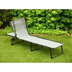 ALFRESCO LIVING Dakota Premium 3 Position Folding Relaxer Bed - Grey -Garden Furniture Shop 395732 dakota premium 3 position folding relaxer bed