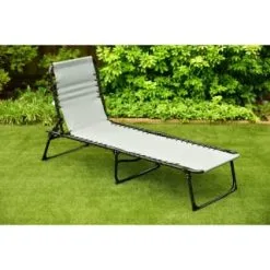 ALFRESCO LIVING Dakota Premium 3 Position Folding Relaxer Bed - Grey