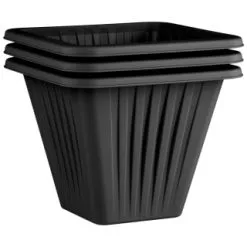Simply Garden Square Planter 3pk - Black