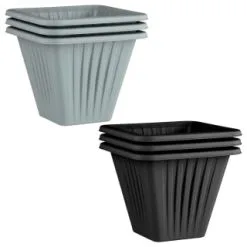 Simply Garden Square Planter 3pk - Black -Garden Furniture Shop 397062 397063 3 pack square planters group 1