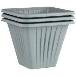 Simply Garden Square Planter 3pk - Grey