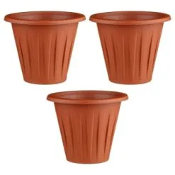 Simply Garden Terracotta Round Planters 3pk -Garden Furniture Shop 397064 3 pack terracotta round planters group