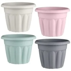 Mason & Jones - Gardening Specialists Round Planter 33cm - Cream -Garden Furniture Shop 397065 397066 397067 397068 33cm round planter group